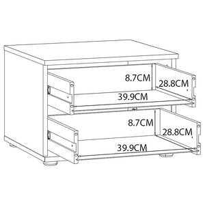 Comodino per bambini GAIA 44,3x41,4 cm turchese/quercia