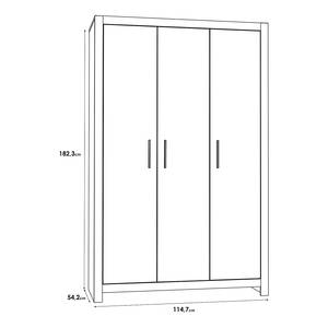 Armoire à portes battantes Diffou Imitation chêne de Riviera - Largeur : 115 cm