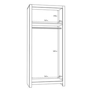 Armoire à portes battantes Diffou Imitation chêne de Riviera - Largeur : 80 cm