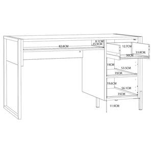 Bureau Shenbu Imitation chêne rustique / Noir