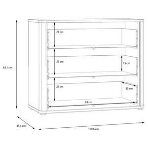 Comò Lannec Effetto rovere bianco / Effetto rovere scuro