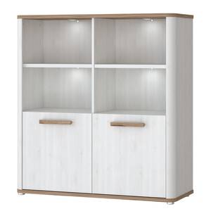 Open kast Lannec 110 cm witte eikenhouten look/donkere eikenhouten look