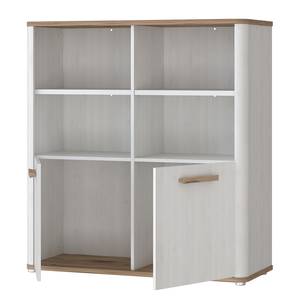 Open kast Lannec 110 cm witte eikenhouten look/donkere eikenhouten look