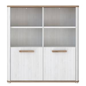 Open kast Lannec 110 cm witte eikenhouten look/donkere eikenhouten look