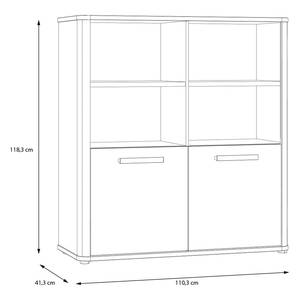 Regal Lannec 110 cm Eiche Weiß Dekor / Eiche Dunkel Dekor