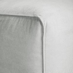 Canapé d’angle HUDSON avec méridienne XL Velours côtelé Snor: Gris - Méridienne courte à gauche (vue de face)