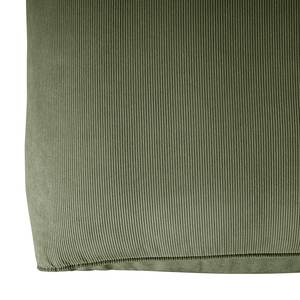 Hoekbank HUDSON met XL-chaise longue Corduroy Snor: Groen - Longchair vooraanzicht links