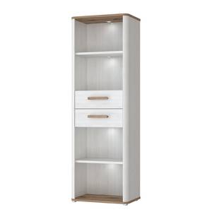 Open kast Lannec 66 cm witte eikenhouten look/donkere eikenhouten look