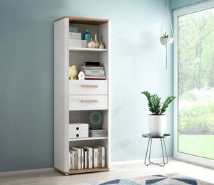 Open kast Lannec 66 cm witte eikenhouten look/donkere eikenhouten look