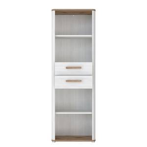 Open kast Lannec 66 cm witte eikenhouten look/donkere eikenhouten look