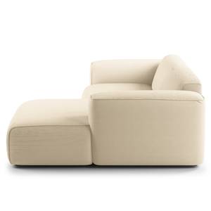 Hoekbank HUDSON met XL-chaise longue Corduroy Snor: Beige - Longchair vooraanzicht rechts