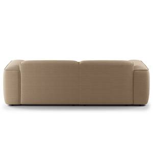 Ecksofa HUDSON mit XL-Longchair Cordstoff Snor: Taupe - Longchair davorstehend links