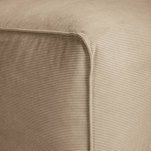 Ecksofa HUDSON mit XL-Longchair Cordstoff Snor: Taupe - Longchair davorstehend links