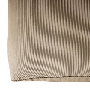 Ecksofa HUDSON mit XL-Longchair Cordstoff Snor: Taupe - Longchair davorstehend links