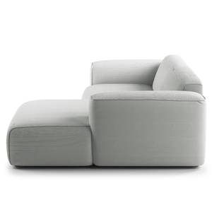 Hoekbank HUDSON met XL-chaise longue Corduroy Snor: Grijs - Longchair vooraanzicht rechts