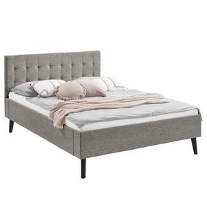 Letto imbottito Empire Tessuto strutturato Luela: grigio - 140 x 200cm