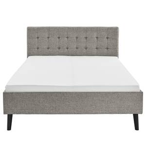 Letto imbottito Empire Tessuto strutturato Luela: grigio - 140 x 200cm