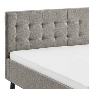 Gestoffeerd bed Empire Structuurstof Luela: Grijs - 140 x 200cm