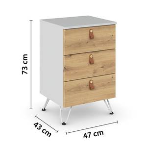 Nachtkastje Homey Zijdegrijs - Hoogte: 73 cm