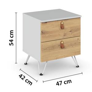Table de chevet Homey Gris soie - Hauteur : 54 cm