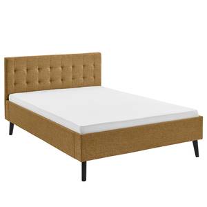 Letto imbottito Empire Tessuto strutturato Luela: ocra - 140 x 200cm