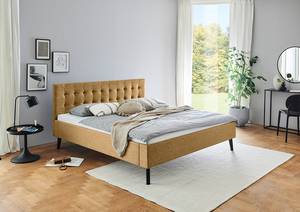 Gestoffeerd bed Empire Structuurstof Luela: Oker - 180 x 200cm