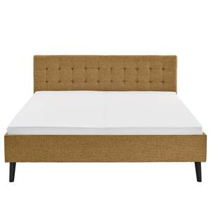 Letto imbottito Empire Tessuto strutturato Luela: ocra - 180 x 200cm