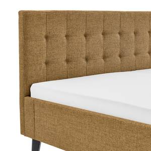 Gestoffeerd bed Empire Structuurstof Luela: Oker - 180 x 200cm