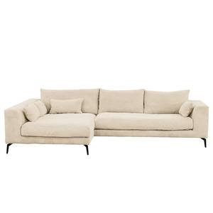 Ecksofa Norlick Cordstoff Lola: Creme - Longchair davorstehend links