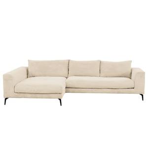 Ecksofa Norlick Cordstoff Lola: Creme - Longchair davorstehend links