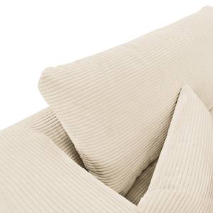 Ecksofa Norlick Cordstoff Lola: Creme - Longchair davorstehend links