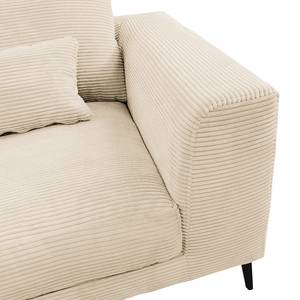 Ecksofa Norlick Cordstoff Lola: Creme - Longchair davorstehend links