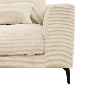 Ecksofa Norlick Cordstoff Lola: Creme - Longchair davorstehend links