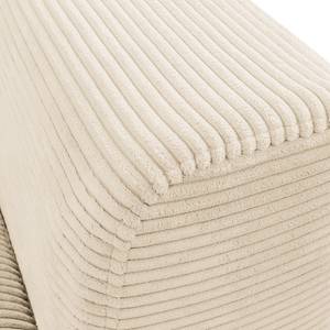 Ecksofa Norlick Cordstoff Lola: Creme - Longchair davorstehend links