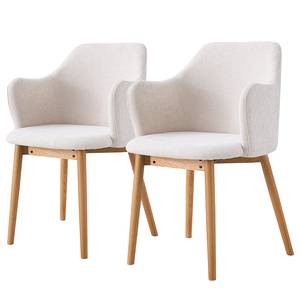 Set di 2 sedie con braccioli SKAUO Tessuto strutturato Cella: beige