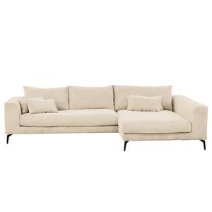 Ecksofa Norlick Cordstoff Lola: Creme - Longchair davorstehend rechts