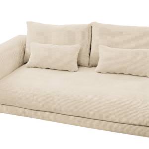 Ecksofa Norlick Cordstoff Lola: Creme - Longchair davorstehend rechts