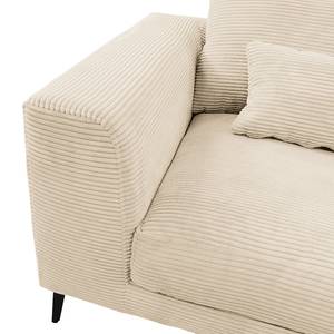 Ecksofa Norlick Cordstoff Lola: Creme - Longchair davorstehend rechts