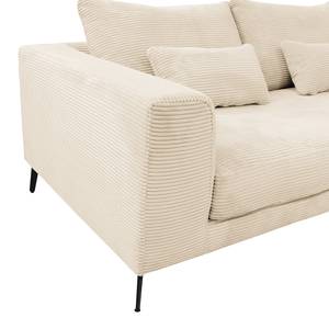 Ecksofa Norlick Cordstoff Lola: Creme - Longchair davorstehend rechts