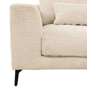 Ecksofa Norlick Cordstoff Lola: Creme - Longchair davorstehend rechts