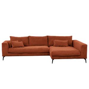 Ecksofa Norlick Cordstoff Lola: Kupfer - Longchair davorstehend rechts