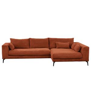 Ecksofa Norlick Cordstoff Lola: Kupfer - Longchair davorstehend rechts