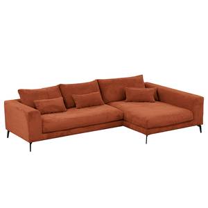 Ecksofa Norlick Cordstoff Lola: Kupfer - Longchair davorstehend rechts