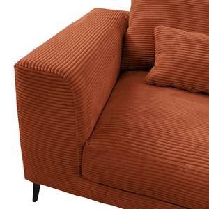 Ecksofa Norlick Cordstoff Lola: Kupfer - Longchair davorstehend rechts