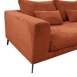 Ecksofa Norlick Cordstoff Lola: Kupfer - Longchair davorstehend rechts