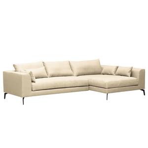 Ecksofa Norlick Webstoff Mavie: Creme - Longchair davorstehend rechts