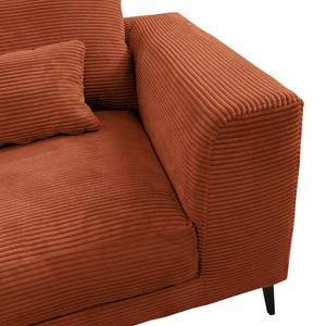 Ecksofa Norlick Cordstoff Lola: Kupfer - Longchair davorstehend links