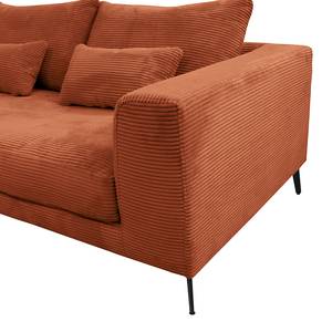 Ecksofa Norlick Cordstoff Lola: Kupfer - Longchair davorstehend links