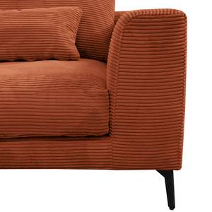 Ecksofa Norlick Cordstoff Lola: Kupfer - Longchair davorstehend links