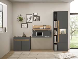 Armoire Olon avec porte vitrée Anthracite